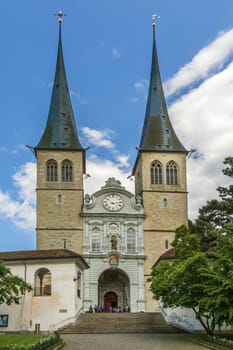 Church of St. Leodegar is the most important church and a landmark in the city of Lucerne, Switzerland. 