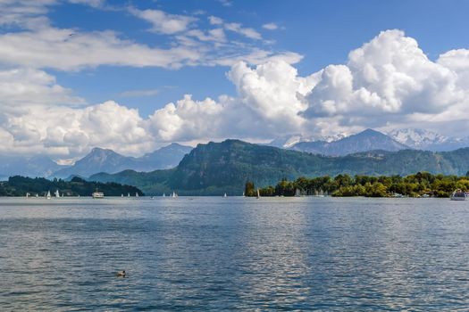 Landscape with Lake Lucerne and Alps, Switzerland