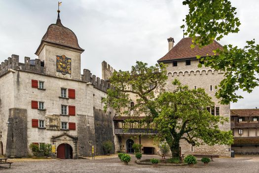 East bastion in Lenzburg castle was constructed in 1646, Switzerland