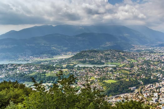 View of Lugano from Monte San Salvatore, Switzerland