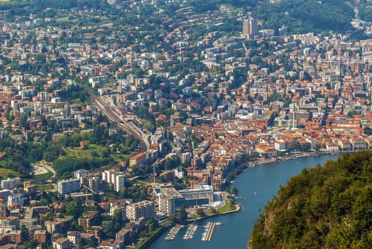 View of Lugano from Monte San Salvatore, Switzerland