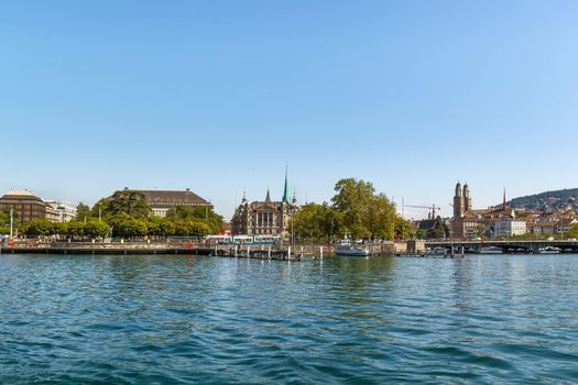 View of Zurich from Zurich lake, Switzerland