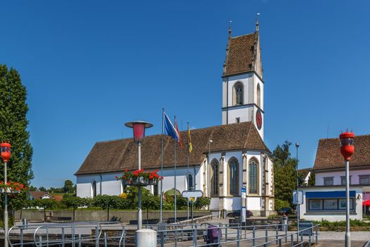 Protestant church is located at the lake side in Meilen, Swizerland