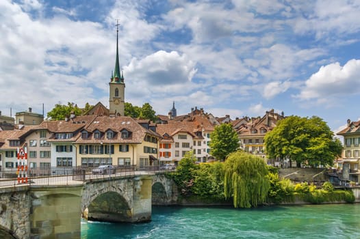 View of Bern old town and  bridge over the Aare river, Switzerland