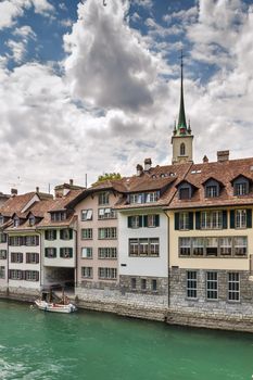 View of Aare river in Bern old town, Switzerland 