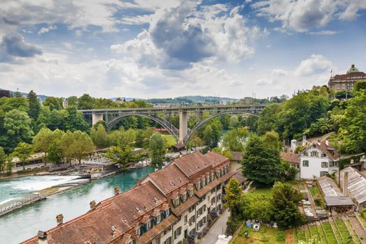 View of Aare river in Bern old town, Switzerland 