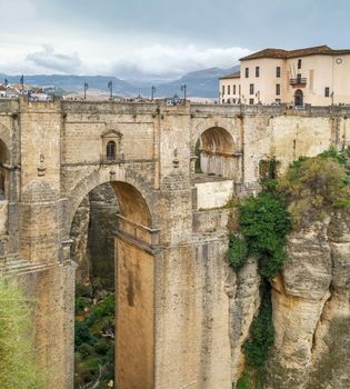 Puente Nuevo (New Bridge) is largest bridges that span the 120-metre deep chasm that divides the city of Ronda, Spain. In was build in 1793