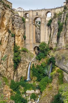 The Puente Nuevo (New Bridge) is largest bridges that span the 120-metre deep chasm that divides the city of Ronda, Spain. In was build in 1793