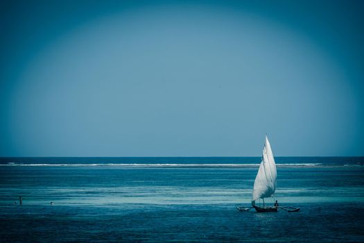 A traditional Boat at Diani Beach - Galu Beach - Kenya, Africa