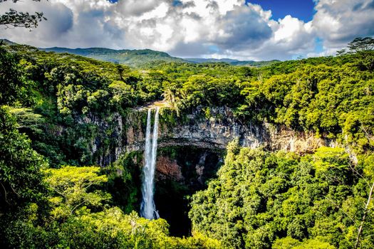 The beautiful Waterfall in Chamarel, Mauritius, Africa