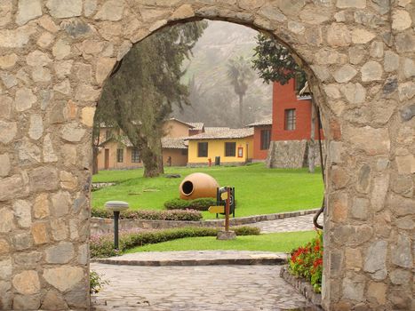 Old town house view. Peru