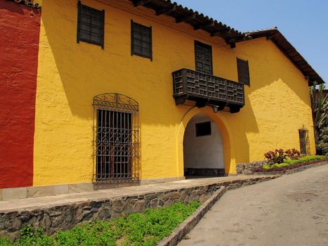 Old town house view. Lima - Peru