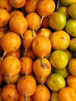 Passion fruit and mandarin background