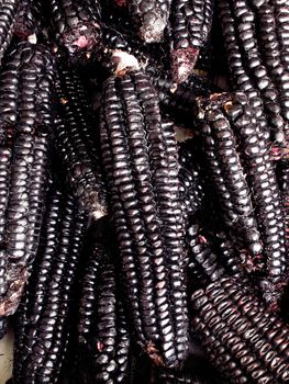 pile of Peruvian purple corn background