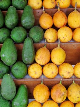 Fresh passion fruit & Avocado Background