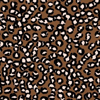 Abstract modern leopard seamless pattern. Animals trendy background. Beige and black decorative vector stock illustration for print, card, postcard, fabric, textile. Modern ornament of stylized skin.