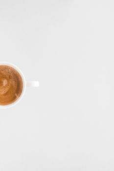 Drinks menu, italian espresso recipe and organic shop concept - Cup of hot french coffee as breakfast drink, flatlay cups on white background