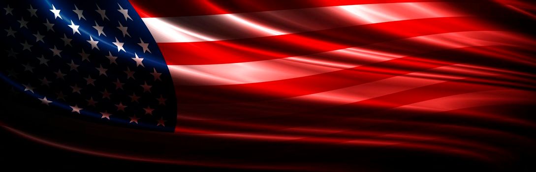 USA flag background design with copy space 3D illustration