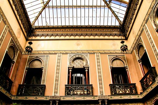 Beautiful Interior moorish style of the casa do Alentejo in Lisbon
