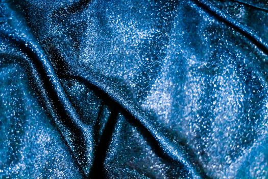 Luxe glowing texture, night club branding and New Years party concept - Blue holiday sparkling glitter abstract background, luxury shiny fabric material for glamour design and festive invitation