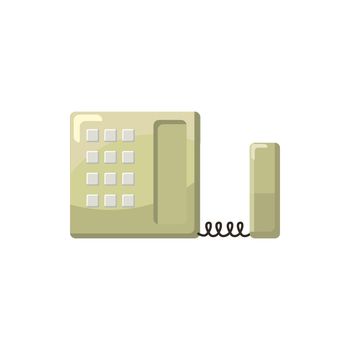 Office phone icon in cartoon style on a white background