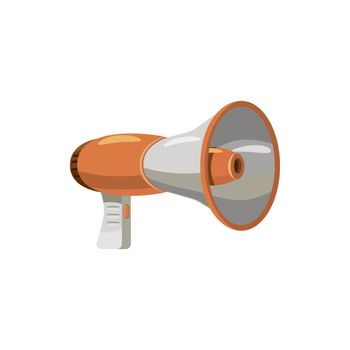 Megaphone icon in cartoon style on a white background