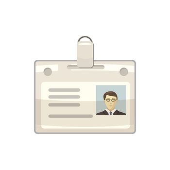 Identification card icon in cartoon style on a white background