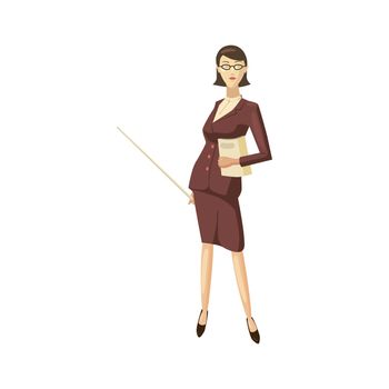 Businesswoman icon in cartoon style on a white background