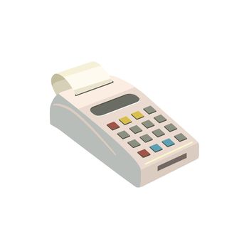 POS terminal with icon in cartoon style on a white background