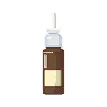 Medicine brown glass bottle of spray icon in cartoon style on a white background