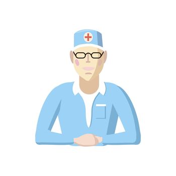 Doctor icon in cartoon style on a white background