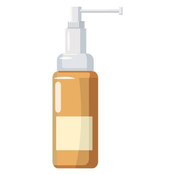 Medicine bottle of spray icon in cartoon style on a white background