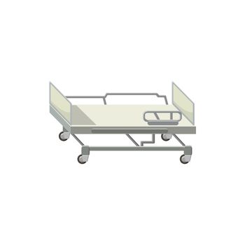 Mobile medical bed icon in cartoon style on a white background