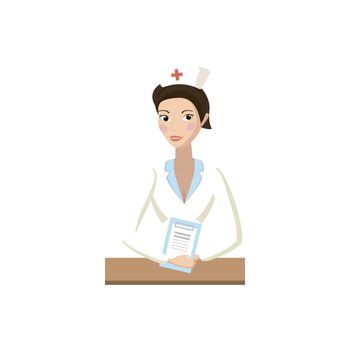 Nurse icon in cartoon style on a white background