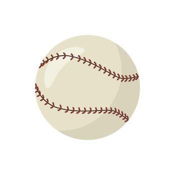 Baseball icon in cartoon style on a white background