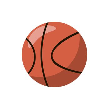 Basketball ball icon in cartoon style on a white background