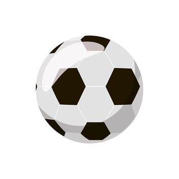 Soccer ball icon in cartoon style on a white background
