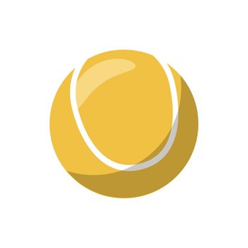 Tennis ball icon in cartoon style on a white background