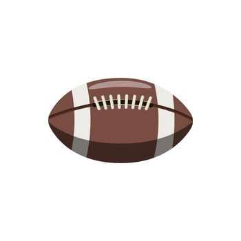 Rugby ball icon in cartoon style on a white background
