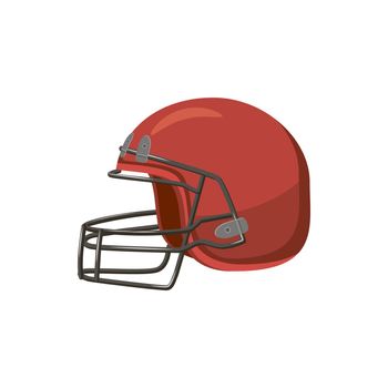 Football helmet with face mask icon in cartoon style on a white background