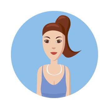 Girl avatar icon in cartoon style isolated on white background. White girl avatar profile picture