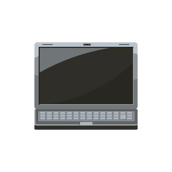 Laptop icon in cartoon style isolated on white background. Front view