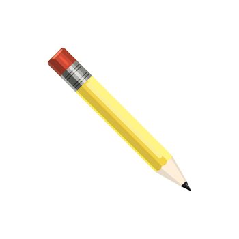 Pencil icon in cartoon style on a white background