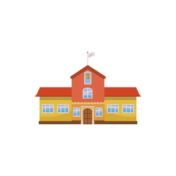 School building icon in cartoon style on a white background
