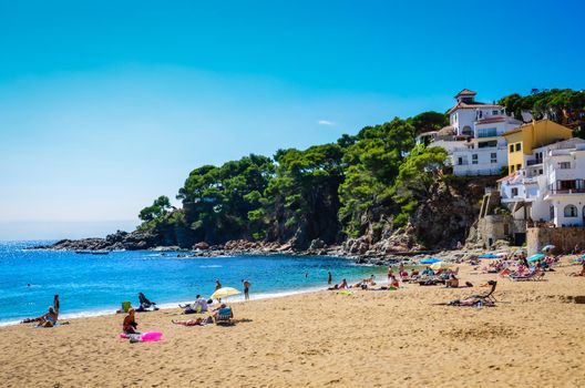 Mediterrenean beach in Palafrugell, Girona, Spain.