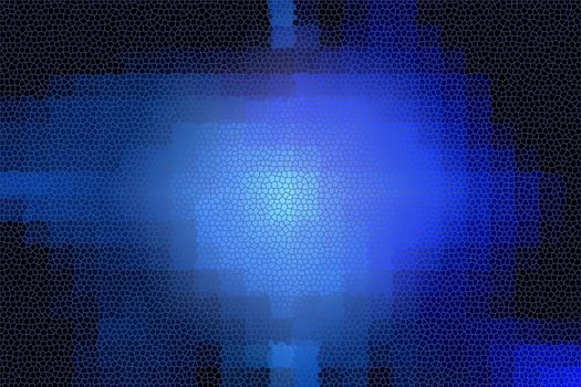abstract dark blue dotted background with dimensional perspective, technology and science theme, big data flow, geometric 3D design.