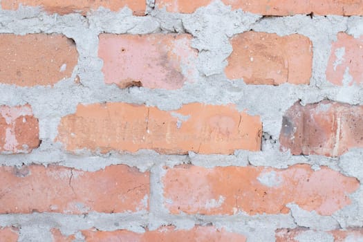 Old brown brick wall. Close-up. Horizontal view. grunge abstract Background. brick wall structure. Template design for web banners. Texture