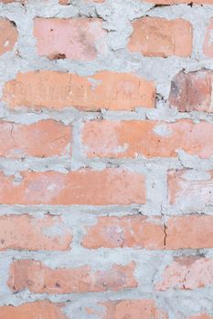 Old brown brick wall. Close-up. Horizontal view. grunge abstract Background. brick wall structure. Template design for web banners. Texture