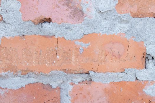 Old brown brick wall. Close-up. Horizontal view. grunge abstract Background. brick wall structure. Template design for web banners. Texture