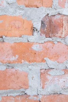 Old brown brick wall. Close-up. Horizontal view. grunge abstract Background. brick wall structure. Template design for web banners. Texture